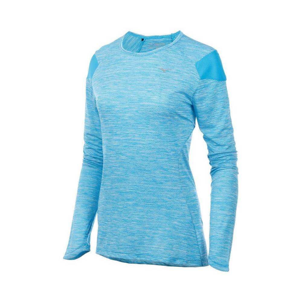 Maglietta Mizuno Running ALPHA LONG SLEEVE 2.0 Donna - Azzurre - 45012-EHJY